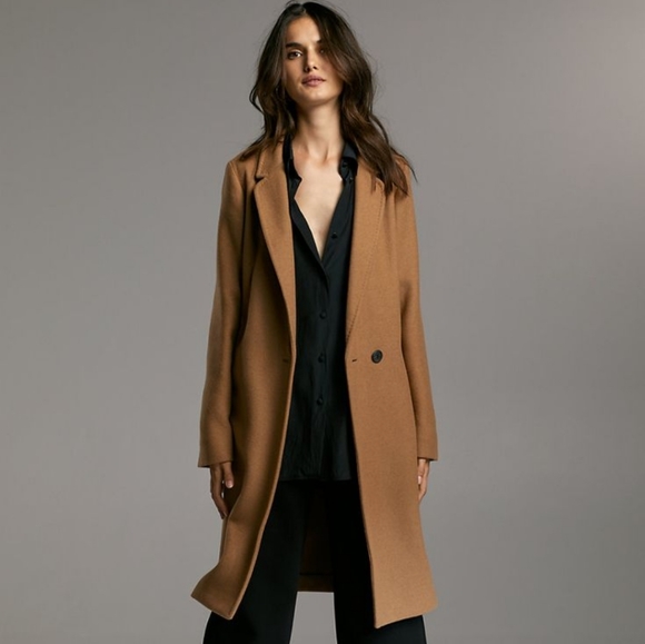 Babaton Jackets & Blazers - Babaton Stedman Italian Virgin Wool Trench Style Coat - Camel/Bright Tan - Sz XS